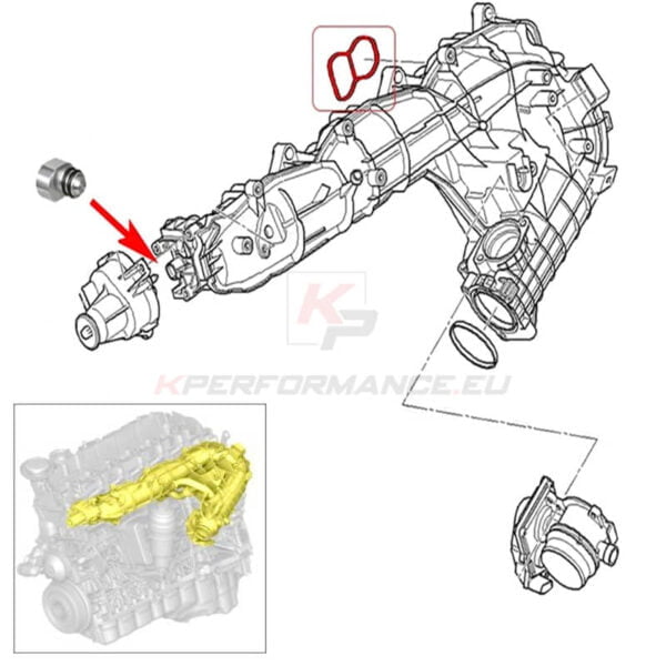 Intake manifold blanking plug for the first-generation BMW N57 N57S engines made from high-quality aluminum