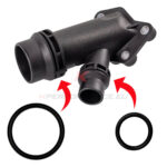 BMW M47 and M57 coolant flange O-rings are a well-known weak spot as they harden wear out and eventually leak - especially if you disconnect the hoses after years of use and try to reuse the old seals