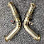 High-quality catless downpipe for the BMW M5 F90 also compatible with the M5 Competition and M5 CS all equipped with the S63M 4.4L V8 engine